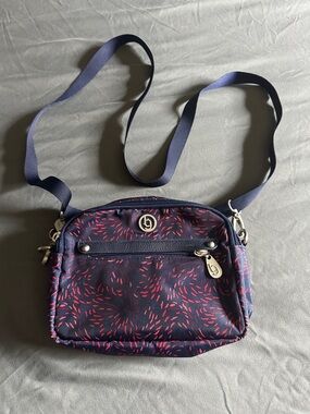 Baggallini Navy Crossbody with Red Print Accent